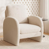 E- Furniture Zoho Upholstered chair in Sued In Cream color