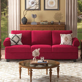 Dotnet Sofa Couch In Maroon Color by E-furniture