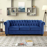 E-Furniture Munich chesterfield Couch | 3 Seater Couch In Blue Colour - E-FURNITURE