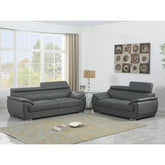 ClickUp Sofa Set In Grey Color Leatherette by E-furniture
