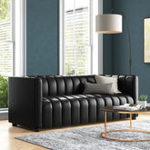 Pipedrive Sofa Couch In Black Color Leatherette by E-furniture