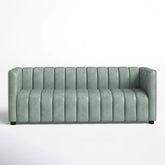 Pipedrive Sofa Couch In Peach Blue Color Leatherette by E-furniture