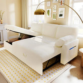 E-Furniture Tableau Sofa Cum Bed | Sofa Cum Bed In Cream Color