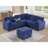 JIRA Sectional Sofa Set in Light Blue Color by E-furniture