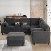 JIRA Sectional Sofa Set in Dark grey Color by E-furniture