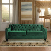 E-FURNITURE Neil 3 Seater Couch Velvet Finish In MultiColour - E-FURNITURE