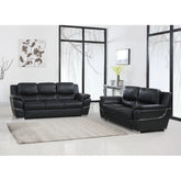 JetBrains Sofa Set In Black Color Leatherette by E-furniture