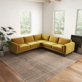 Power point Sectional Sofa Set in Mustard Color by E-furniture