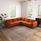 Power point Sectional Sofa Set in Orange Color by E-furniture