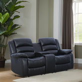 E-Furniture Florida Two Seater recliner in Dark Brown Color Leatherrette