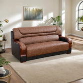 iCloud Sofa Couch In Brown Leatherette by E-furniture