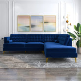 MSword Sectional Sofa Set in Blue Color by E-furniture