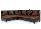 E-Furniture | Athena Upholstered Teak sofa, brown