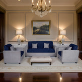 E-Furniture | Urban Chic 3+1+1 Seater, Graphite Gray & Blue