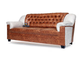 Royal Chesterfield Sofa – Brown Leatherette (by E-Furniture)