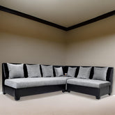 ModernoLux | Sienna Chaise Sectional Compact Sofa, Charcoal Gray