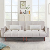 E-Furniture Kaspersky Sofa Cum Bed | Sofa Cum Bed In Cream Color