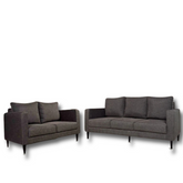 Slate Elegance | Highgrove 3+2 Sofa Set, Charcoal Gray