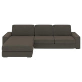 Luxe Haven | Montage Velvet L-Shaped Sectional Sofa, Midnight Charcoal