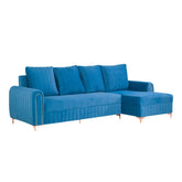 Ocean Calm | Indigo Bliss L-Shaped Sectional Sofa, Deep Blue
