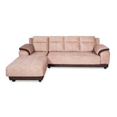 Zenith Home | Majestic Comfort L-Shaped Sectional Sofa, Beige and Espresso