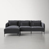 Urban Loft | Meridian Modern L-Shaped Sectional Sofa, Slate Gray