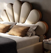 E-Furniture | Opulent Dreams Upholstered California King Bed, Ivory Gold