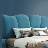 E-Furniture | Tranquil Dreams Upholstered Queen Size Bed, Misty Blue