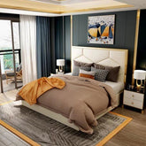 E-Furniture | Urban Chic Upholstered Queen Size Bed, Midnight Velvet