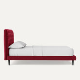 E-Furniture | Crimson Dream Serenity King-Size Upholstered Bed, Ruby Red
