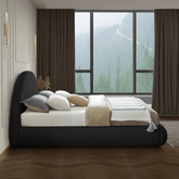 E-Furniture | Urban Chic Upholstered King Size Bed, Charcoal Gray