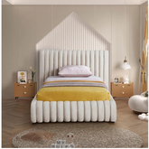 E-Furniture | Padded Elegance King-Size Upholstered Bed, Sunshine Chic