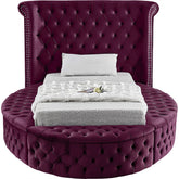 The e-Furniture Regal Velvet Wingback Bed