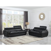 ClickUp Sofa Set In Black Leatherette by E-furniture