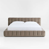Astrena Haven | Queen size Channel-Tufted Velvet Upholstered Bed