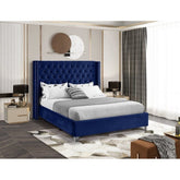 Royal Indigo | Tufted Upholstered Bed | Queen size in Navy Blue