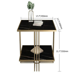 E-Furniture Wichita Side Table marble white
