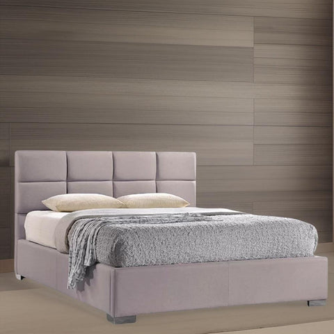 E-Furniture Athens King size Non storage upholstered bed in Grey color - E-FURNITURE