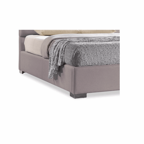 E-Furniture Athens Queen size Non storage upholstered bed in Grey color - E-FURNITURE