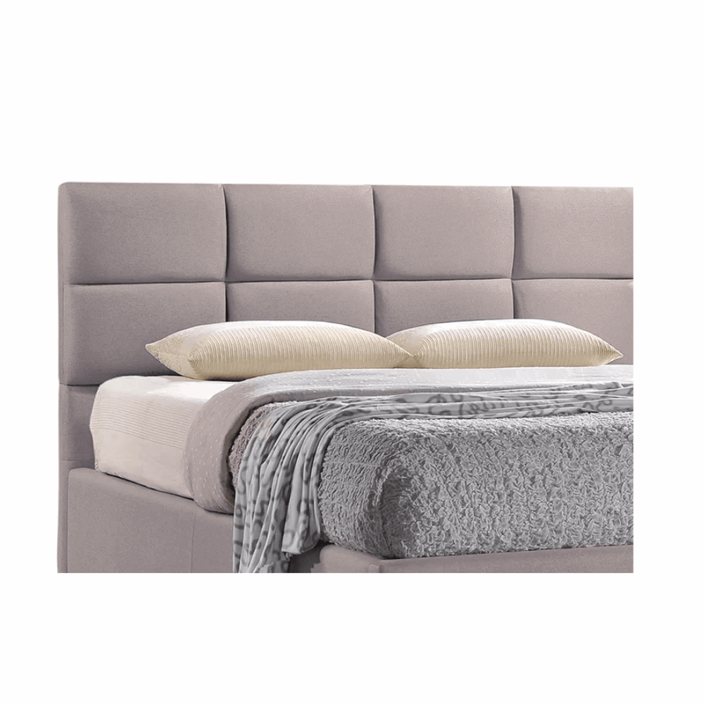 E-Furniture Athens Queen size Non storage upholstered bed in Grey color - E-FURNITURE