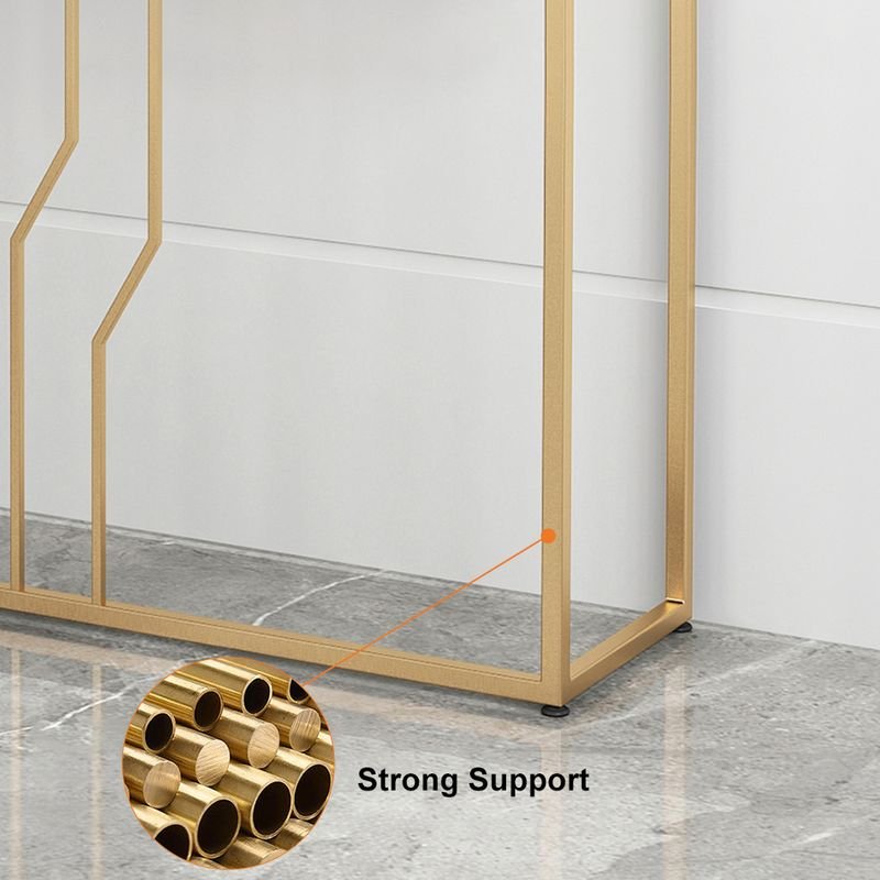 E-Furniture Rome Console Table glossy white and gold