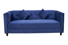 E-Furniture | Serene Sapphire Three-Seater Sofa, Oceanic Blue