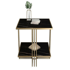 E-Furniture Wichita Side Table marble white