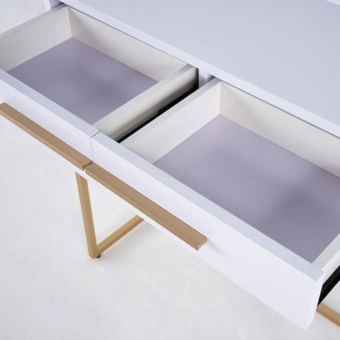 E-Furniture Rome Console Table glossy black and gold