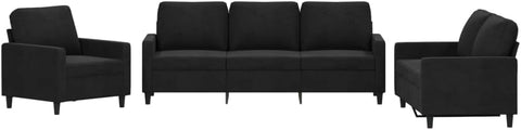 E-Furniture Glimmer Noir 3+2+1 Sofa Pack In Dark Grey Colour