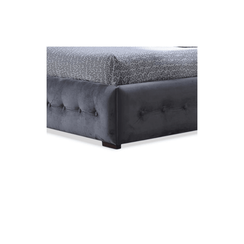 E-Furniture Italia King Size Non Storage Upholstered Bed In Grey Color - E-FURNITURE