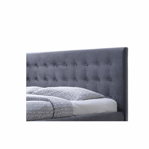 E-Furniture Italia Queen Size Non Storage Upholstered Bed In Grey Color - E-FURNITURE