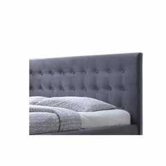 E-Furniture Italia King Size Non Storage Upholstered Bed In Grey Color - E-FURNITURE