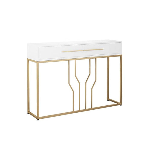 E-Furniture Rome Console Table glossy black and gold