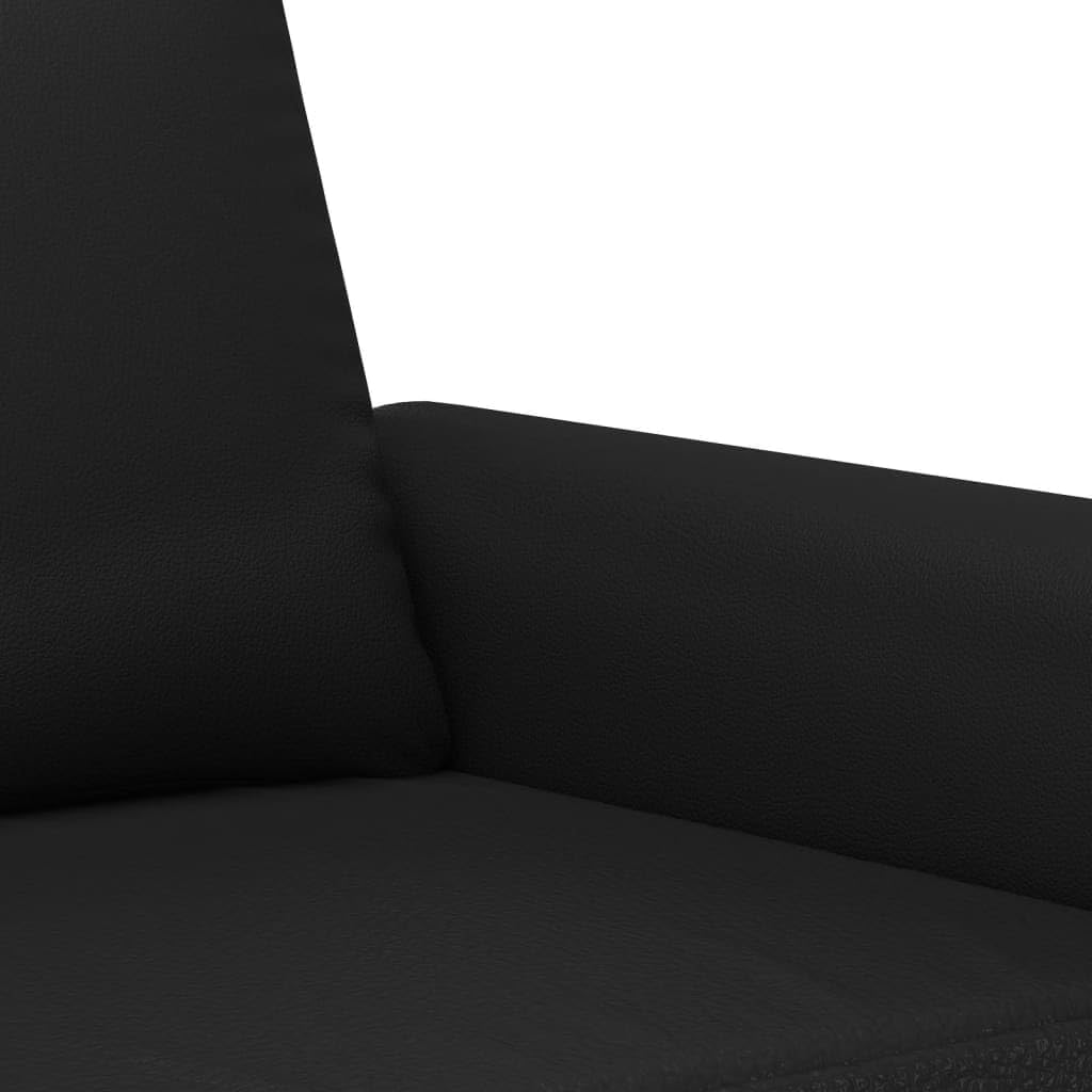 E-Furniture Obsidian Noir 3+2, Ottoman Sofa Pack In Black Colour Leatherette